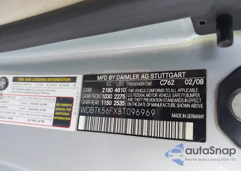 2008 Mercedes-Benz Clk 350 из США, поврежденный, VIN WDBTK56FX8T096969